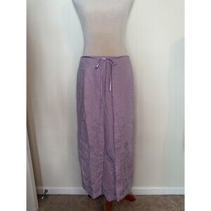 J Jill Linen Maxi Skirt Purple Sz 8 Women’s